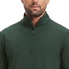 image:imageM MAELREG Mens Quarter Zip Pullover Fleece Lined Mock Neck Long Sleeve Golf Pullovers 14 Zip Thermal Sweatshirt for MenForest Green