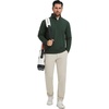 image:imageM MAELREG Mens Quarter Zip Pullover Fleece Lined Mock Neck Long Sleeve Golf Pullovers 14 Zip Thermal Sweatshirt for MenForest Green