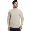 image:imageM MAELREG Mens Quarter Zip Pullover Fleece Lined Mock Neck Long Sleeve Golf Pullovers 14 Zip Thermal Sweatshirt for MenLight Khaki