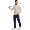 image:imageM MAELREG Mens Quarter Zip Pullover Fleece Lined Mock Neck Long Sleeve Golf Pullovers 14 Zip Thermal Sweatshirt for MenLight Khaki