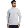 image:imageM MAELREG Mens Quarter Zip Pullover Fleece Lined Mock Neck Long Sleeve Golf Pullovers 14 Zip Thermal Sweatshirt for MenMisty Grey