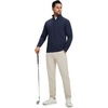 image:imageM MAELREG Mens Quarter Zip Pullover Fleece Lined Mock Neck Long Sleeve Golf Pullovers 14 Zip Thermal Sweatshirt for MenNavy
