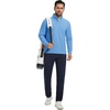 image:imageM MAELREG Mens Quarter Zip Pullover Fleece Lined Mock Neck Long Sleeve Golf Pullovers 14 Zip Thermal Sweatshirt for MenSky Blue