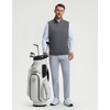 image:imageM MAELREG Mens Quarter Zip Pullover Golf Vest Mock Neck Lightweight VestBlack Melange