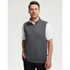 image:imageM MAELREG Mens Quarter Zip Pullover Golf Vest Mock Neck Lightweight VestBlack Melange