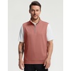 image:imageM MAELREG Mens Quarter Zip Pullover Golf Vest Mock Neck Lightweight VestBrick Melange
