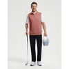 image:imageM MAELREG Mens Quarter Zip Pullover Golf Vest Mock Neck Lightweight VestBrick Melange