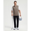 image:imageM MAELREG Mens Quarter Zip Pullover Golf Vest Mock Neck Lightweight VestBrown Melange
