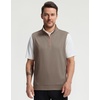 image:imageM MAELREG Mens Quarter Zip Pullover Golf Vest Mock Neck Lightweight VestBrown Melange
