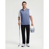 image:imageM MAELREG Mens Quarter Zip Pullover Golf Vest Mock Neck Lightweight VestColony Blue Melange