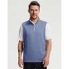 image:imageM MAELREG Mens Quarter Zip Pullover Golf Vest Mock Neck Lightweight VestColony Blue Melange
