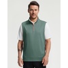 image:imageM MAELREG Mens Quarter Zip Pullover Golf Vest Mock Neck Lightweight VestDark Green Melange