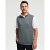 image:imageM MAELREG Mens Quarter Zip Pullover Golf Vest Mock Neck Lightweight VestGrey Melange