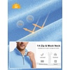 image:imageM MAELREG Mens Quarter Zip Pullover Golf Vest Mock Neck Lightweight VestLight Blue Melange