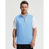 image:imageM MAELREG Mens Quarter Zip Pullover Golf Vest Mock Neck Lightweight VestLight Blue Melange