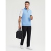 image:imageM MAELREG Mens Quarter Zip Pullover Golf Vest Mock Neck Lightweight VestLight Blue Melange