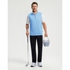 image:imageM MAELREG Mens Quarter Zip Pullover Golf Vest Mock Neck Lightweight VestLight Blue Melange