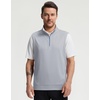 image:imageM MAELREG Mens Quarter Zip Pullover Golf Vest Mock Neck Lightweight VestLunar Rock Melange