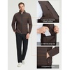 image:imageM MAELREG Mens Quilted Puffer Golf Jacket  Insulated Winter Outerwear Stand Collar Full Zip 5 Pockets amp 4Way StretchCoffee Brown