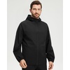 image:imageM MAELREG Mens Rain Jacket Waterproof with Hood Lightweight Soft Shell Windbreaker Rain Coat for Golf Cycling HikingBlack