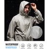 image:imageM MAELREG Mens Rain Jacket Waterproof with Hood Lightweight Soft Shell Windbreaker Rain Coat for Golf Cycling HikingKhaki Grey