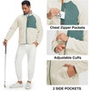 image:imageM MAELREG Mens Reversible Fleece Jacket with 5 Pockets Lightweight Zip Up Golf Jackets Winter Warm Casual Coat WindbreakerBeige