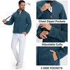 image:imageM MAELREG Mens Reversible Fleece Jacket with 5 Pockets Lightweight Zip Up Golf Jackets Winter Warm Casual Coat WindbreakerDark Blue