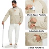 image:imageM MAELREG Mens Reversible Fleece Jacket with 5 Pockets Lightweight Zip Up Golf Jackets Winter Warm Casual Coat WindbreakerKhaki