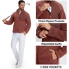 image:imageM MAELREG Mens Reversible Fleece Jacket with 5 Pockets Lightweight Zip Up Golf Jackets Winter Warm Casual Coat WindbreakerMaroon