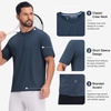 image:imageM MAELREG Mens TShirts Casual Quick Dry Moisture Wicking Athletic Workout Shirts for Men Short Sleeve Gym Tee TopsDark Blue Heather