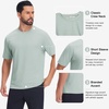 image:imageM MAELREG Mens TShirts Casual Quick Dry Moisture Wicking Athletic Workout Shirts for Men Short Sleeve Gym Tee TopsLight Green Heather
