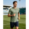 image:imageM MAELREG Mens TShirts Quick Dry Moisture Wicking Athletic Workout Roma Knit Shirts for Men Short Sleeve Slim Fit Basic TopGreen Grey