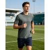 image:imageM MAELREG Mens TShirts Quick Dry Moisture Wicking Athletic Workout Roma Knit Shirts for Men Short Sleeve Slim Fit Basic TopGrey