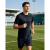 image:imageM MAELREG Mens TShirts Quick Dry Moisture Wicking Athletic Workout Roma Knit Shirts for Men Short Sleeve Slim Fit Basic TopNavy