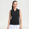 image:imageM MAELREG Polo Shirts for Women V Neck Sports Tennis Sleeveless Shirts Ribbed Collared Lightweight Athletic Womens Golf ShirtBlack