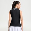 image:imageM MAELREG Polo Shirts for Women V Neck Sports Tennis Sleeveless Shirts Ribbed Collared Lightweight Athletic Womens Golf ShirtBlack