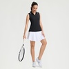 image:imageM MAELREG Polo Shirts for Women V Neck Sports Tennis Sleeveless Shirts Ribbed Collared Lightweight Athletic Womens Golf ShirtBlack