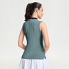 image:imageM MAELREG Polo Shirts for Women V Neck Sports Tennis Sleeveless Shirts Ribbed Collared Lightweight Athletic Womens Golf ShirtDusty Blue