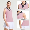 image:imageM MAELREG Polo Shirts for Women V Neck Sports Tennis Sleeveless Shirts Ribbed Collared Lightweight Athletic Womens Golf ShirtLavender