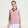 image:imageM MAELREG Polo Shirts for Women V Neck Sports Tennis Sleeveless Shirts Ribbed Collared Lightweight Athletic Womens Golf ShirtLavender