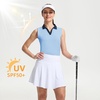 image:imageM MAELREG Polo Shirts for Women V Neck Sports Tennis Sleeveless Shirts Ribbed Collared Lightweight Athletic Womens Golf ShirtLight Blue