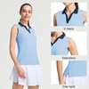image:imageM MAELREG Polo Shirts for Women V Neck Sports Tennis Sleeveless Shirts Ribbed Collared Lightweight Athletic Womens Golf ShirtLight Blue