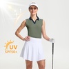 image:imageM MAELREG Polo Shirts for Women V Neck Sports Tennis Sleeveless Shirts Ribbed Collared Lightweight Athletic Womens Golf ShirtMossy Stone