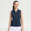 image:imageM MAELREG Polo Shirts for Women V Neck Sports Tennis Sleeveless Shirts Ribbed Collared Lightweight Athletic Womens Golf ShirtNavy