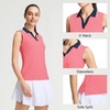 image:imageM MAELREG Polo Shirts for Women V Neck Sports Tennis Sleeveless Shirts Ribbed Collared Lightweight Athletic Womens Golf ShirtPink