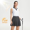 image:imageM MAELREG Polo Shirts for Women V Neck Sports Tennis Sleeveless Shirts Ribbed Collared Lightweight Athletic Womens Golf ShirtWhite