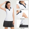 image:imageM MAELREG Polo Shirts for Women V Neck Sports Tennis Sleeveless Shirts Ribbed Collared Lightweight Athletic Womens Golf ShirtWhite