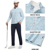 image:imageM MAELREG Quarter Zip Golf Pullover Men Dry Fit Long Sleeve Performance Wicking 14 Zip Full Print Pullover Mens SweatshirtBlue Artichoke