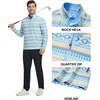 image:imageM MAELREG Quarter Zip Golf Pullover Men Dry Fit Long Sleeve Performance Wicking 14 Zip Full Print Pullover Mens SweatshirtBlue Ethnic