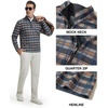 image:imageM MAELREG Quarter Zip Golf Pullover Men Dry Fit Long Sleeve Performance Wicking 14 Zip Full Print Pullover Mens SweatshirtBlueWhiteYellow Plaid
